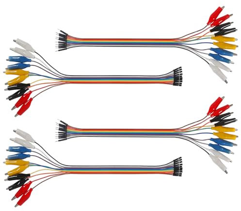 40PCS Alligator Clip to Male Jumper Wire Electrical Alligator Clip to Jump Wire Test Leads Jumper Wire Male to Alligator Clip Jumper Wire Female to Alligator Clip for Arduino(20cm)