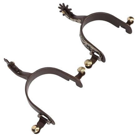 2 Stück Antike Cowboy-Sporen, Handgeschnitzte Blumen-Stahlsporen für, Vintage-Pferdesporen aus Kohlenstoffarmem Stahl mit Drehbarem Zahnrad für