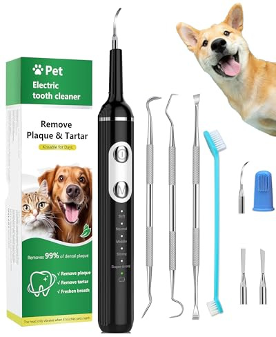 Stim-U-Dent Removedor de placa de perro para dientes, productos de limpieza de dientes de mascotas para sarro y placa apagada, con luz LED, cepillo de dientes para perros para cuidado dental, cepillo