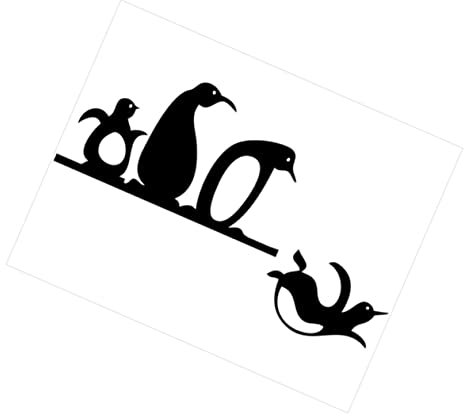 DOITOOL Penguin Decal Sticker Set PVC Wall Sticker for Home Bedroom Nursery Creative Penguin Self-Adhesive Waterproof Design