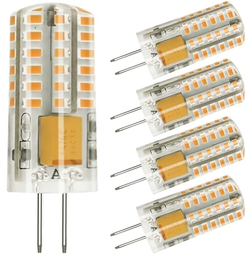 AIMEOKO G4 LED Bulb 12V Bi Pin Base 3W Warm White 2700K Replace 20W Halogen Bulbs for Home and Landscape Lighting Non-Dimmable, 5 Pcs
