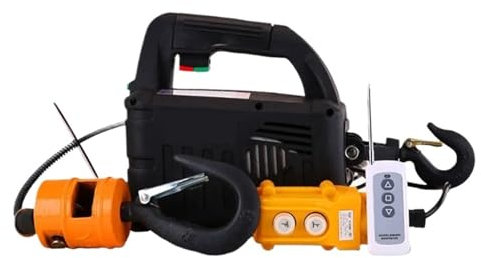 JKELPV Treuil de Levage 3 en 1 télécommande 500kg palan électrique palan à Coque en Aluminium ménage intérieur Petite Grue Grue Palan Électrique(500kg 7.6m)
