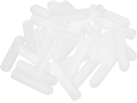 QUARKZMAN 28 Stück Silikon Endkappen, 1mm (1/32) ID 13mm (1/2) Höhe Runde Schutzkappen Flexible Gummipfropfen Abdeckkappen für Schrauben Metallstäbe Elektrokabeln Endkappe, Transparent