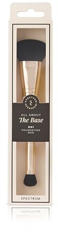 Spectrum The Foundation & Concealer Dual-Ended Makeup Brush | D01 Base Duo for Seamless Coverage & Precision | Vegan & Cruelty-Free