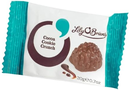 Lily O'Brien's Cocoa Cookie Crunch - 20g (Box 350) | Individually wrapped sweet treats suit guest hospitality trays, conference catering, or coffee side pairings.