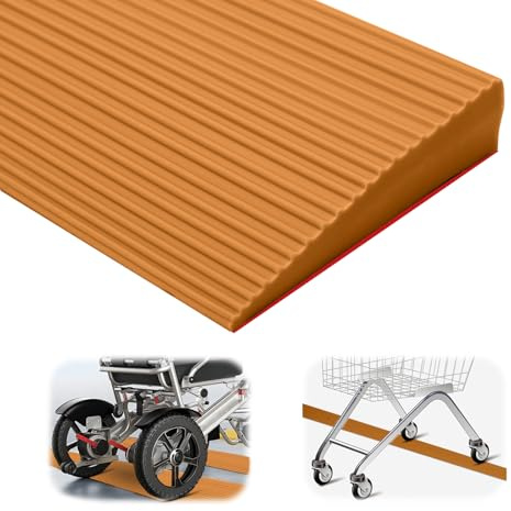 Rampa de PVC para silla de ruedas, superficie antideslizante, rampas para umbrales de puertas, rampa de umbral, rampa de goma. Rampa de acceso para silla de ruedas, cochecitos, andadores o patinetes