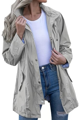 Veste Pluie Femme Grande Taille Vetement De Pluie Femme Impermeable Cire Jaune Légère Et Pliable Manteaux Oversized Avec Poche Cordon Boutonnée Trench Parka Résistant Anti Pluie Anti-Uv Ciré