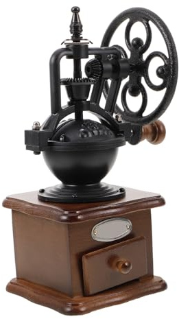 ELAYARD Macina Caffè Manuale in Legno e Ferro Per Uso Domestico Macina Chicchi Di Caffè Senza Calore Vintage