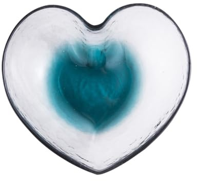 MOTHNUR Nordic Style Heart-Shaped Glass Bowl Medium Multi-Functional Decorative Salad Dessert Snack Tableware for Home Use and