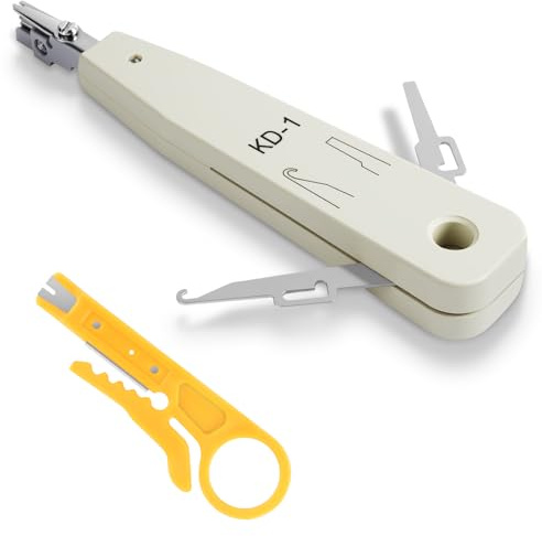 APXEL Auflegewerkzeug Set, LSA Auflegewerkzeug Netzwerk Werkzeug für Ethernet RJ45 Netzwerkdose Cat6/6A/7, Auf und Unterputzdosen, LSA-Leisten für Patchfelder mit Haken und Klinge