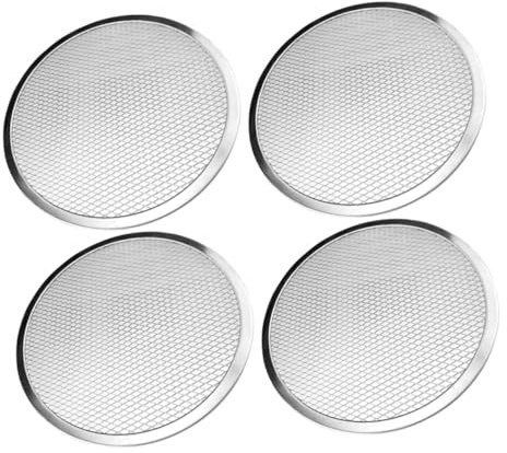 Hemobllo 4 pièces Set de Écrans à Pizza Aluminium Épais Antiadhésif Plateau Perforé pour Cuisson Uniforme Outil Polyvalent pour Four et Barbecue Accessoires Professionnels pour Cuisine et