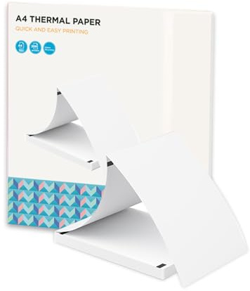 ERYUE US Letter-storlek Glättat Termopapper 200 Ark Bläckfri Design för Termoskrivare på Kontor och Hemmabruk - 216x279 Mm (8,5x11 tum) (Letter storlek)