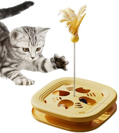 Entretenimiento Felino Inteligente: Frenesí Con Puntero Láser, Bola Autogiratoria, Construcción Duradera Y Segura Para Masticar | Promueve La Agilidad, La Estimulación Cognitiva, El Juego Independient