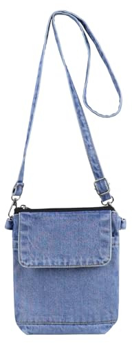 Energather Crossbody Phone Bag, Denim Bag Phone Bags for Women Crossbody with Adjustable Strap, Small Phone Bag Casual Jean Mobile Phone Pouch Bag for Daily Use