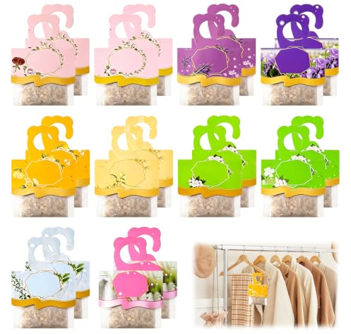 Doftpåsar garderob, set om 20 stycken 10 dofter, lavendel och havsfriskhet | 20 påsar 10 aromer – lavendel till havsfärskhet. Perfekt för skåp, lådor och bilar. Långvarig, ren och fläckfri