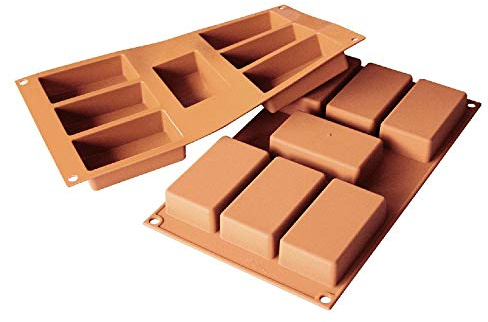 Silikomart | SF110 Molde de silicona para Monoporciones RECTANGULARES, antiadherente, 7 Cavidades, Pack de 1 Molde para tartas, 87 x 48 h 24 mm Volumen 7 x 97 ml Tot. 679 ml