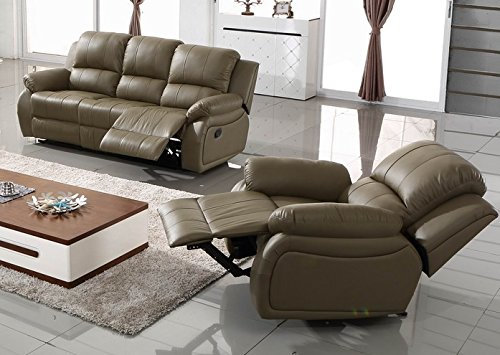 Mapo Möbel Voll-Leder Sofagarnitur Fernsehsofas Relaxsofas 5129-3+1-1106