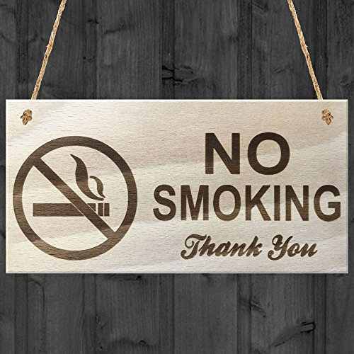 Red Ocean No Smoking Thank You Smoking Area Garden Pub Plaque Wooden Smoking Area Sign
