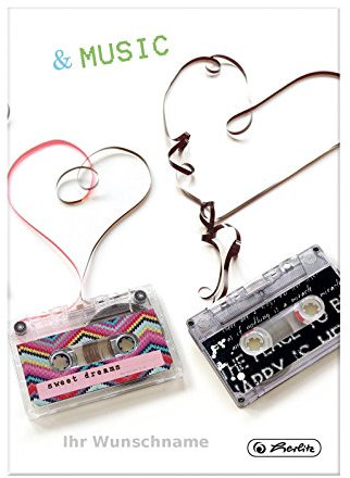 Herlitz Kladde / Notizbuch / DIN A5 / 96 Blatt / blanko / 70g/m² / Music mit silber gefärbter Gravur