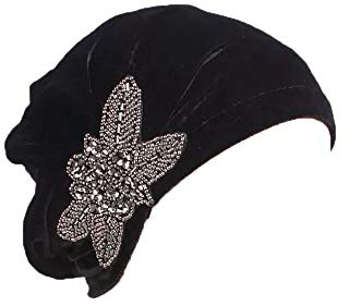 Velvet Beanie Cap mit Blume Glatte Farbe Turban für Frau Kopf für Krebs Chemo Onkologische Chemo Night Hair Loss Hair
