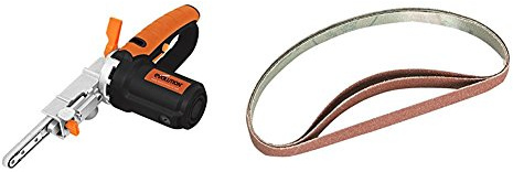 Evolution Power Tools Precision File Sander with 80 Grit Sanding Belts, Pack of 3