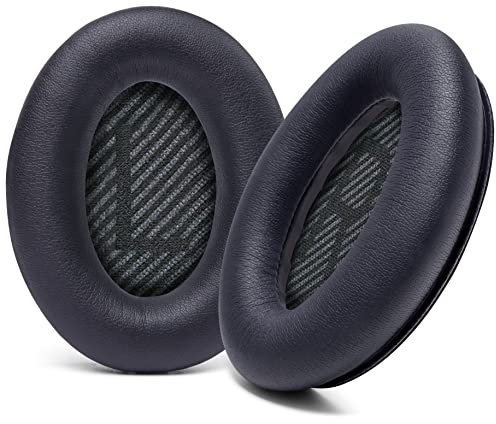 WC Wicked Cushions Upgraded Replacement Ear Pads for Bose QC35 & QC35ii (QuietComfort 35) Headphones & More - Softer Leather, Luxurious Memory Foam, Added Thickness, Extra Durability | Black