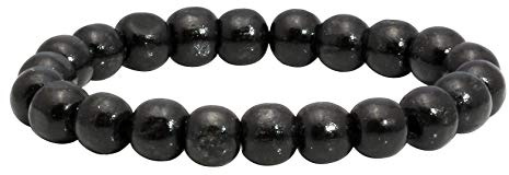 MILAKOO Bracelet en Perles de Bois Noir pour Homme et Femme 10 mm pour prière Bouddhiste tibétain Mala méditation