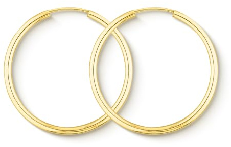 EDELIND Creolen Gold 333 585 Echtgold 30 mm - zarte Ohrringe Damen 2 mm breit, auch 375 750 Gelbgold - mit edler Geschenkbox