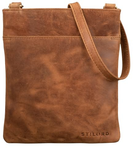STILORD Alicia Kleine Ledertasche Umhängetasche Damen Ausgehtasche Schultertasche Handtasche Echtes Leder im Eleganten Vintage Design Farbe:taranto - braun