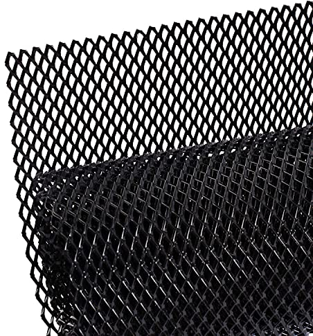 AggAuto - Grille 120 x 40 cm en plastique ABS/alliage d’aluminium pour pare-chocs, prise d’air, calandre de voiture, camionnette, camion - Maille losange, 6 x 12 mm, noir