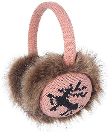 ZLYC Damen Mädchen Winter Druckdessiniert Kariert Ohrenschützer Ohrenwärmer aus Fauxfell