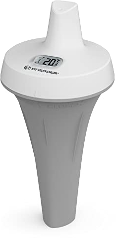 Bresser Termometro per piscina per misurare la temperatura dell'acqua, come sensore aggiuntivo per alcune stazioni meteo Bresser o come soluzione stand-alone, bianco