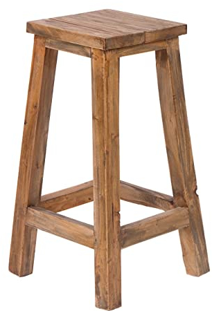 DESIGN DELIGHTS Holz BARHOCKER Nippo | 70x35 cm, Massivholz | Thekenhocker, Barstuhl, rustikaler Sitzhocker, Tresenhocker, Holz Hocker, Bistrohocker