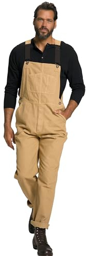 JP 1880 Hommes Grandes Tailles L-8XL Salopette, vêtement de Travail, Bretelles élastiques, Nombreuses Poches Marron Chameau 4XL 802501320-4XL