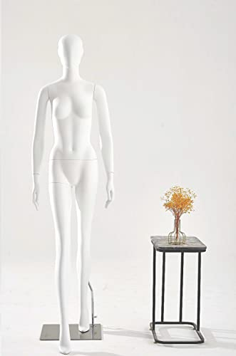 D5-6 Frau stehend Weibliche Schaufensterpuppe weiß matt lackiert Frau Ohren geformt Schick und Elegant Hochwertig
