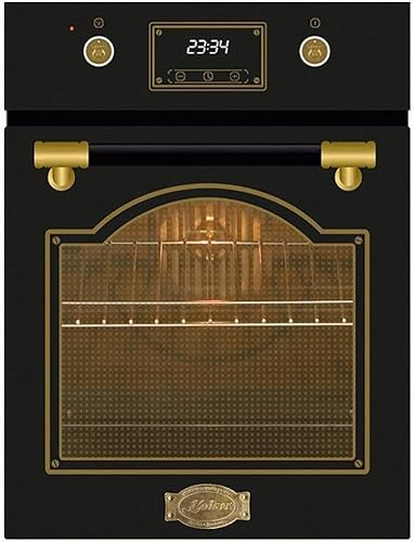 Kaiser Einbaubackofen EH 4796 AD, Retro Backofen Einbaubackofen 45 cm, Autark, 50 L, 9 Funktionen,Teleskopauszug,Intelligent Sysytem,Easy clean-Emaille Schwarz