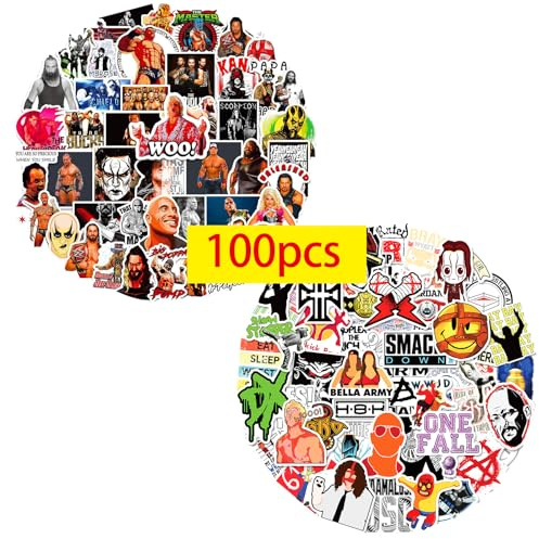 100 Pcs Wrestling Scrapbook Stickers, Vinyl Waterproof Stickers, Self-Adhesive Trendy Stickers Manga for Scrapbook Notebook Card Making Water Bottles Phone Luggage