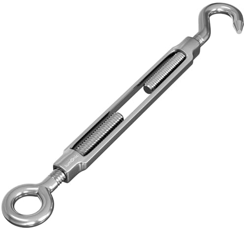 10x Tenditore di corda Occhiello-Gancio Acciaio inossidabile V4A 316 M12 Tenditore Morsetto di protezione