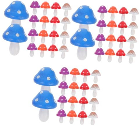 BESPORTBLE 60pièces Figurines De Champignons Décorations pour Jardins Terrariums Et Bonsaïs Sculptures Colorées