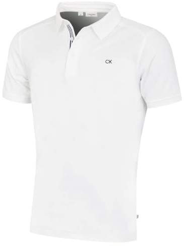Calvin Klein Herren Campus Sport Stretch Golf Poloshirt - Weiß Sport - XL