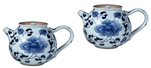 Tetera de porcelana azul y blanca, decoración retro, decoración de cerámica, decoración asiática, tetera vintage, tetera suelta, tetera de agua, tetera pequeña, tetera confiable, decoración de tete