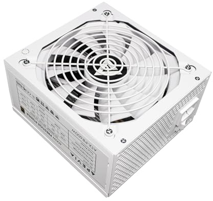 Apevia ATX-PR600W-WH Prestige 600W 80+ Gold Certificado, Cumple con RoHS, Fuente de alimentación Activa PFC ATX para Juegos, Color Blanco