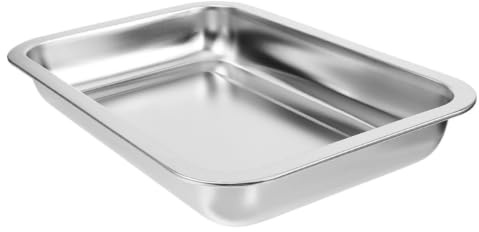 COLLBATH Edelstahl Katzentoilette Robuste Tragbare Katzenstreuschale Aus Rostfreiem Einfach Zu Reinigen Für Kleine Katzen Geruchsneutral Und Rutschfest