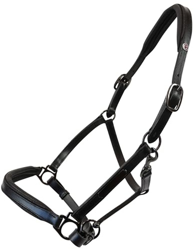 Cavezza Cuoio Equityum SuperSoft Glitter, Comfort e Stile Italiano, Materiali Innovativi, Design Elegante, Dettagli Raffinati per Cavalieri Esigenti (Nero, Full)
