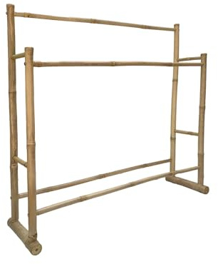 sweeek - Porte Serviettes Double en Bambou. Salle de Bain
