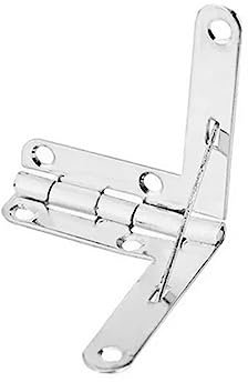 KIEYENS Scharniere für antike Möbel, Stützrahmen, 90-Grad-Winkel, Feder, kleines Scharnier, Schmuck, Weinkisten, Geschenkboxen, Deckelbeschläge, Hardware, 10 Stück (Farbe: Antikbronze) (Silber)