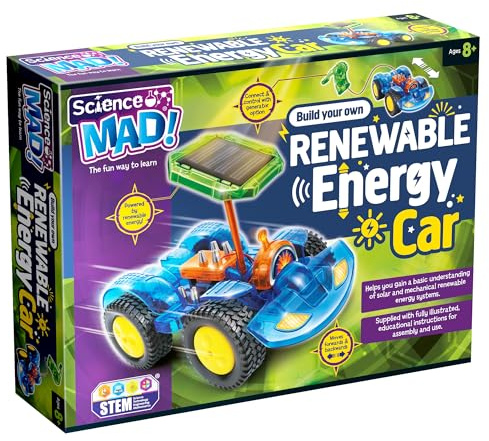 Science Mad Renewable Energy Car Kit - Kids Build Your Own Solar Motor Toy