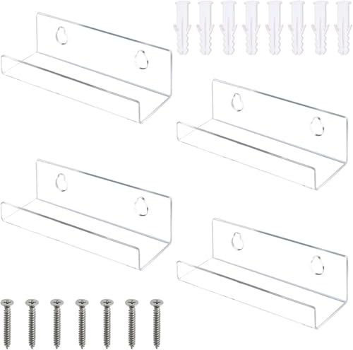 Ceeyoll 4 Pezzi Porta Vinili Da Parete，Appendi Vinili Da Parete，Supporto Da Parete Per Cd，Scaffale Per Dischi In Acrilico，Per Posizionare Cartelle, Album Fotografici E Raccolte