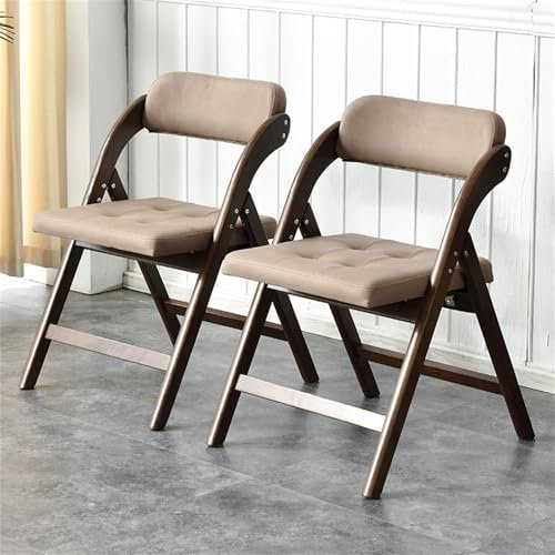 Tragbare Holz-Klappstühle mit Kissen, 2 Stück, ideal für Zuhause, Büro, Esszimmer, Sitzgelegenheit, perfekt für Gäste, Küche, Büro, Hochzeit und Partyveranstaltungen