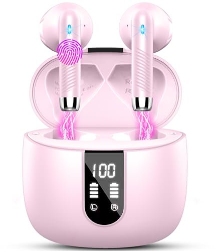 Cuffie Bluetooth 5.4, 2025 Nuovo Auricolari Bluetooth 56 Ore Stereo Cuffie Wireless In Ear con 4 ENC Mic, Cuffie Senza Fili Cancellazione Rumore Cuffiette Sport Earbuds IP7 Impermeabili Headphones